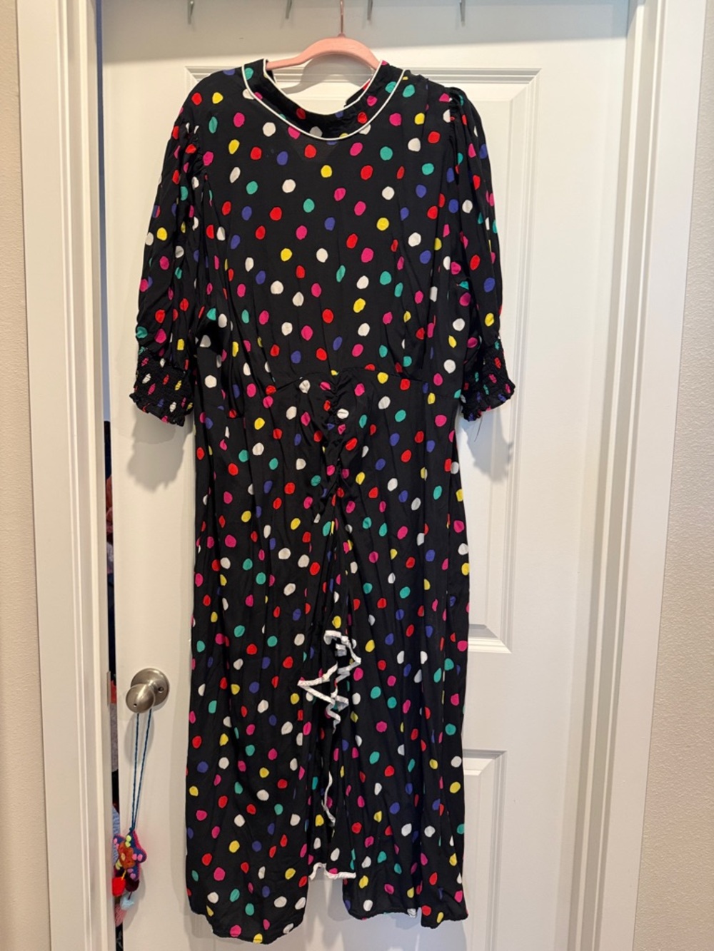 RIXO Black Dress with Multicolored Polka Dots target collab